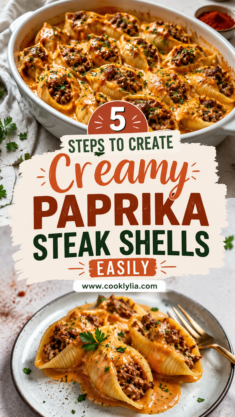 Creamy Paprika Steak Shells