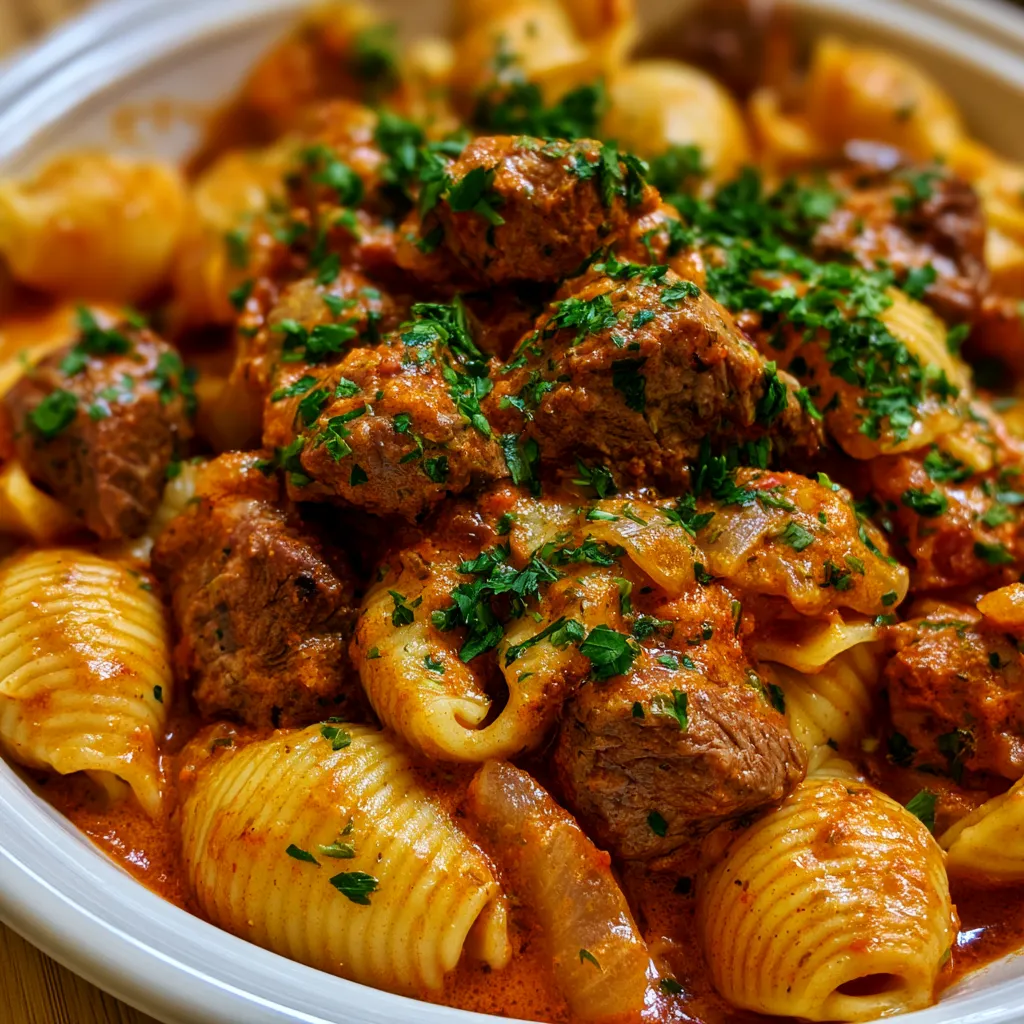 Creamy Paprika Steak Shells
