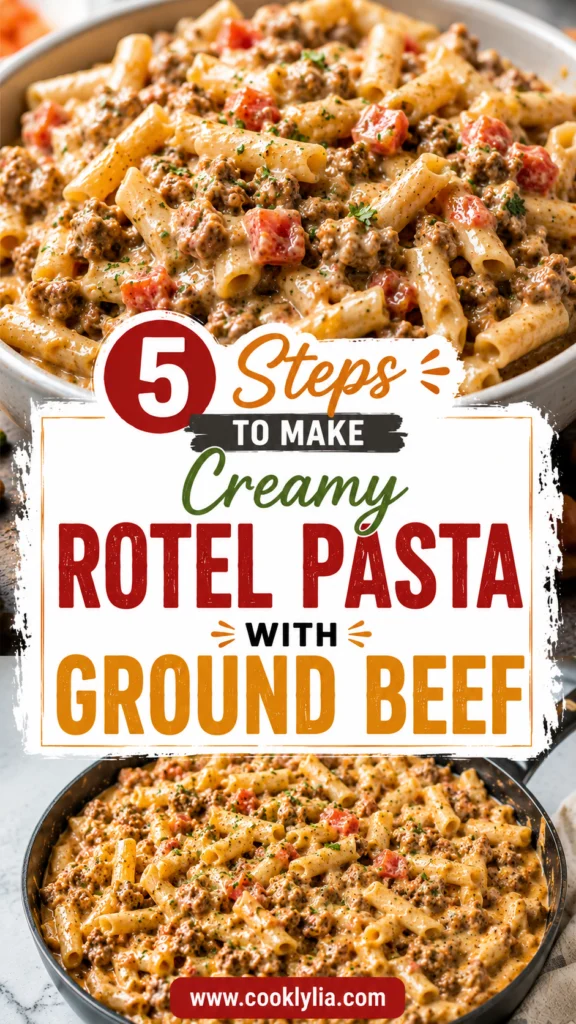 Creamy Rotel Pasta with Ground Beef