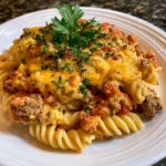 Creamy Rotel Pasta with Ground Beef