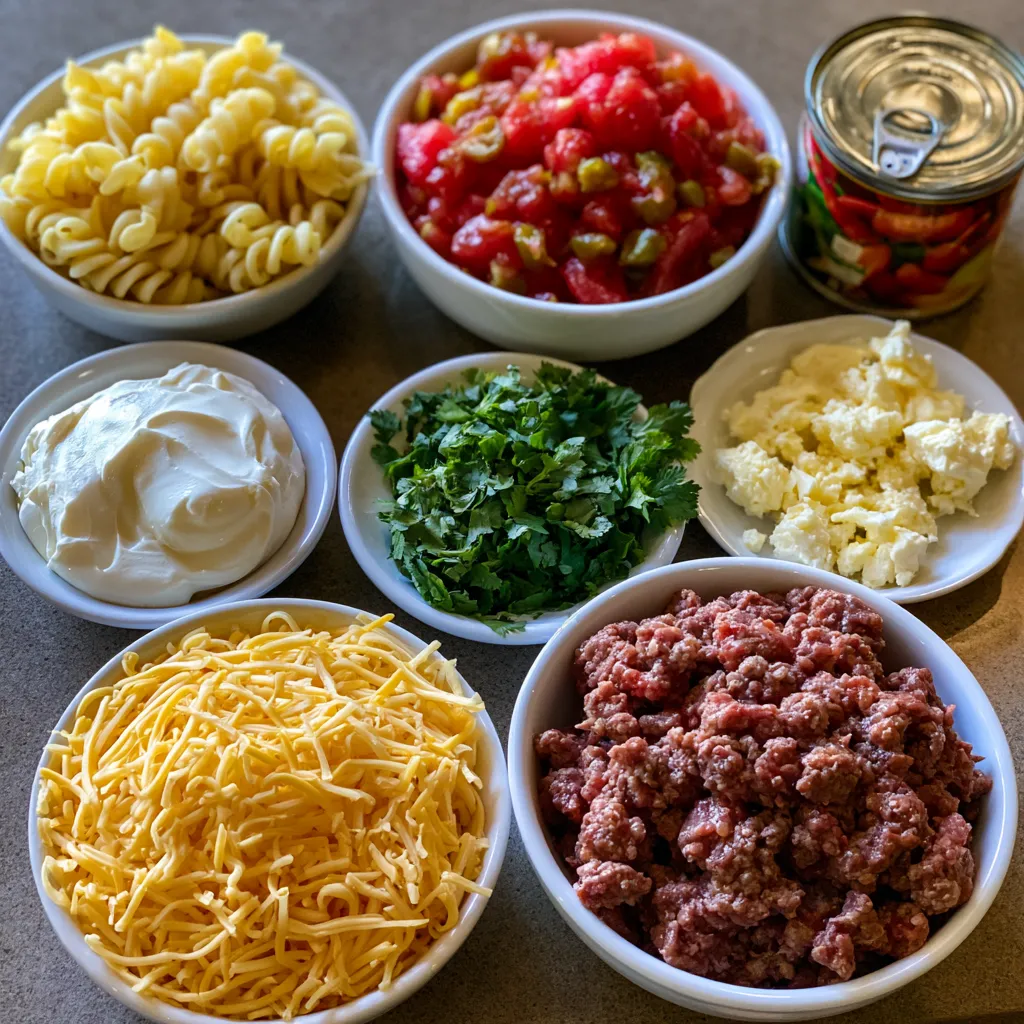 Creamy Rotel Pasta with Ground Beef