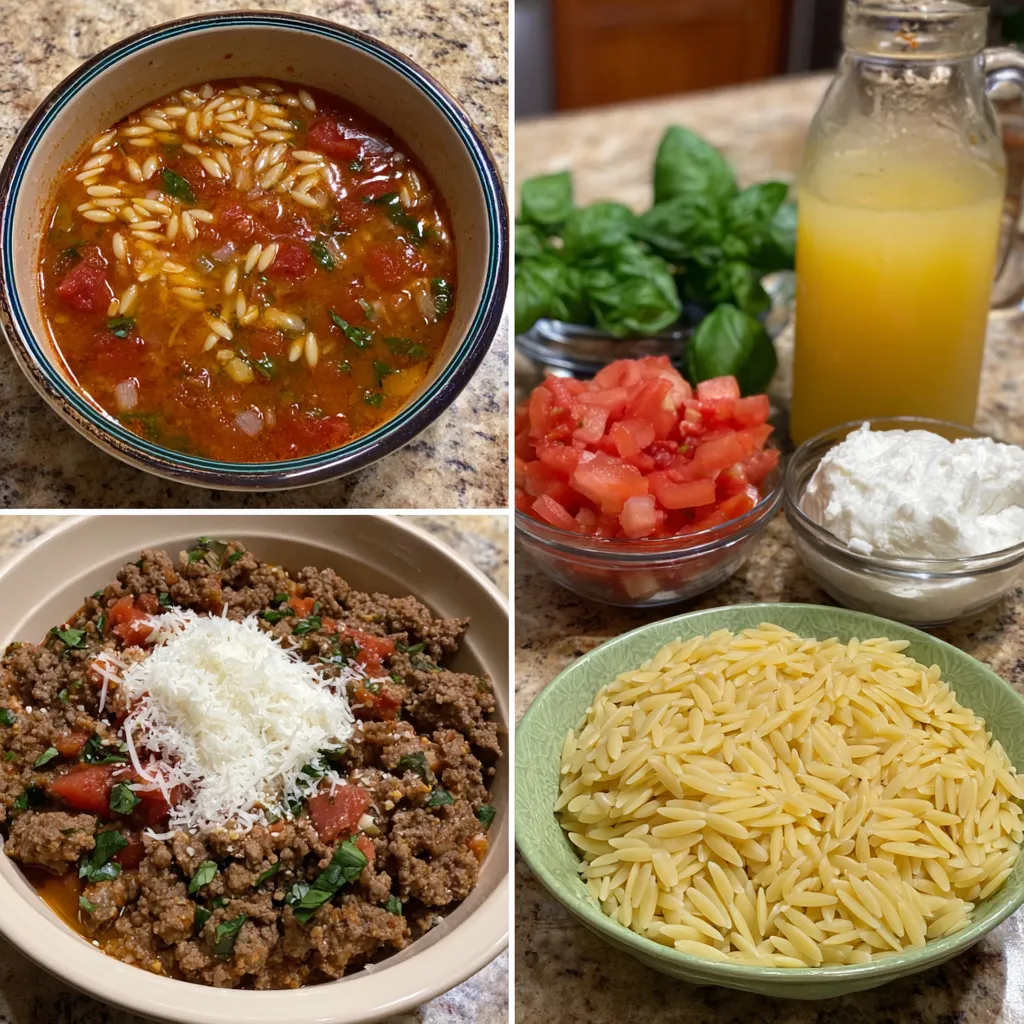 Creamy Tomato Ground Beef Orzo