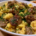 Creamy cowboy butter tortellini steak bites