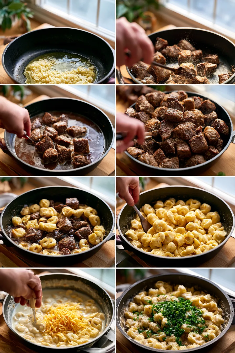 Creamy cowboy butter tortellini steak bites