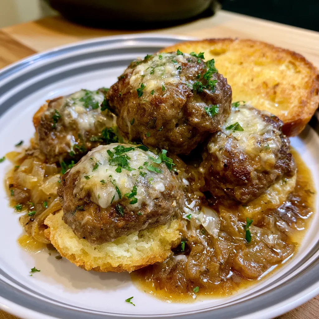 Crock Pot French Onion Meatballs