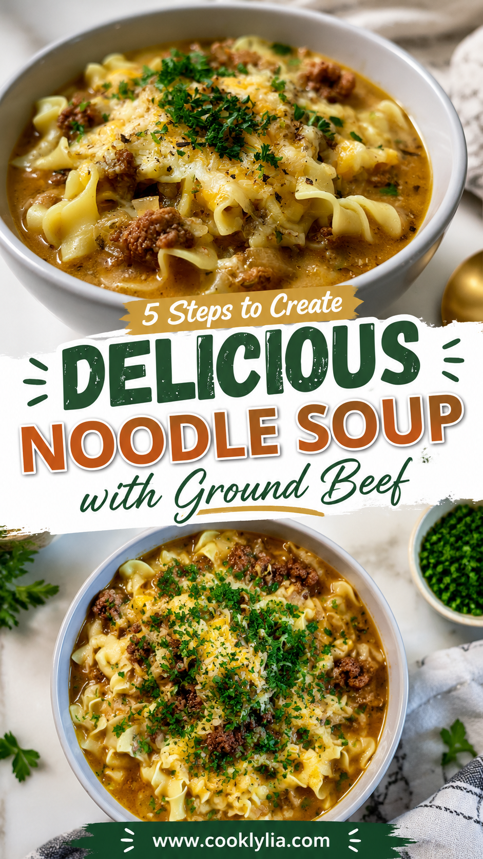 Delicious Noodle Soup with Ground Beef