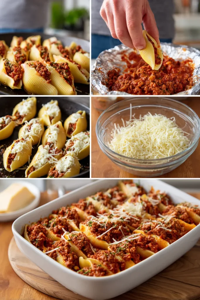 Easy Cheesy Baked Beef and Ricotta Stuffed Shells