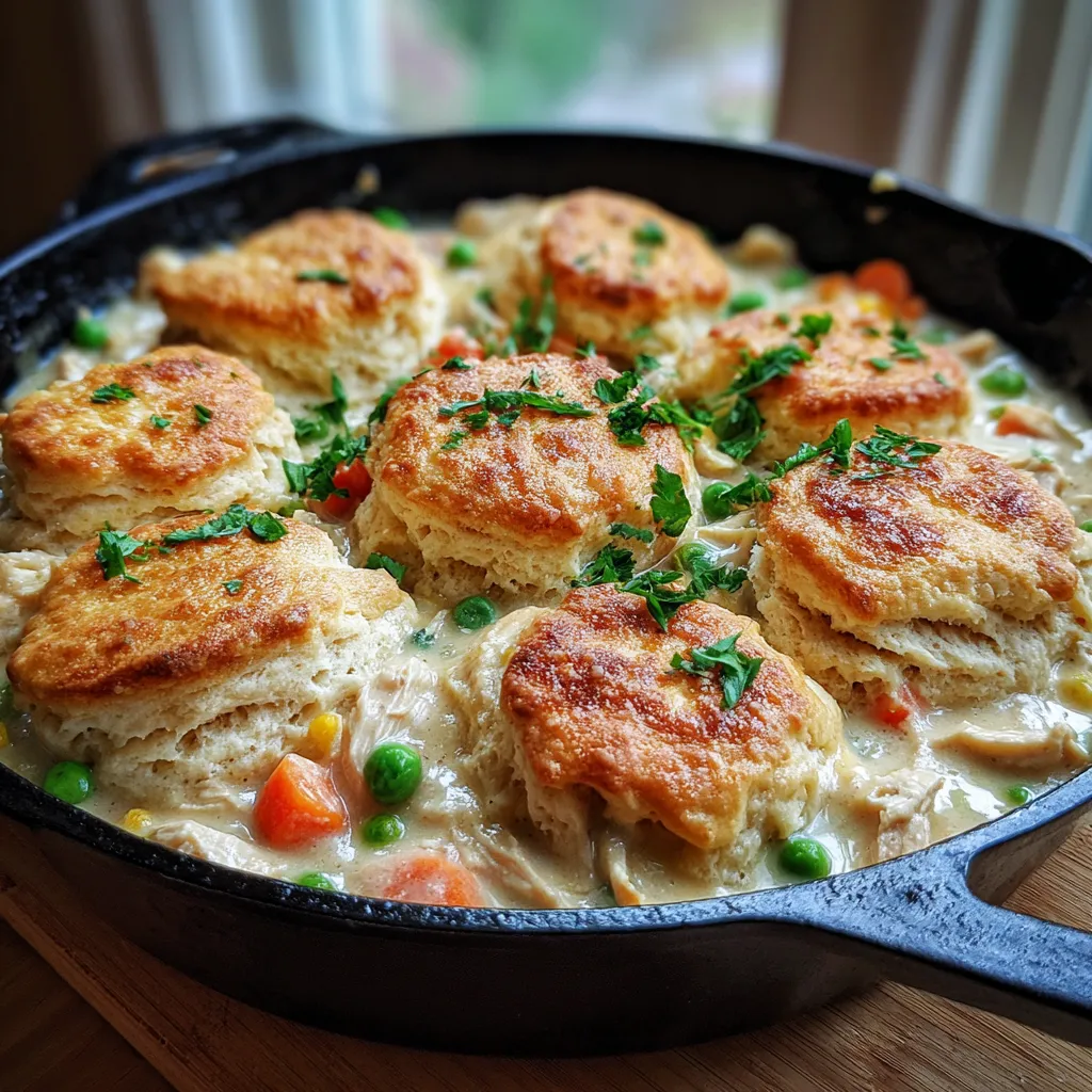 Easy Chicken Pot Pie with Biscuits