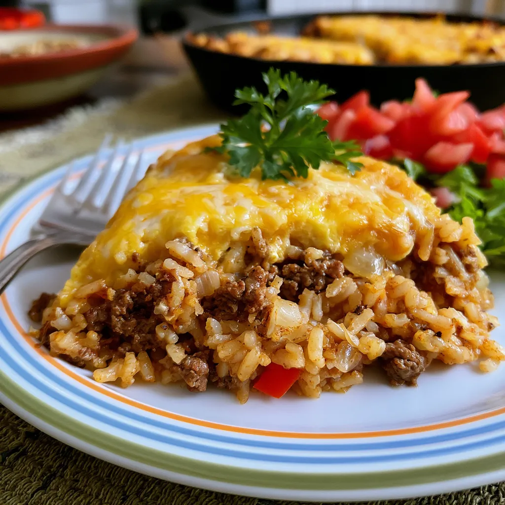 Easy One Pan Ground Beef and Rice Skillet
