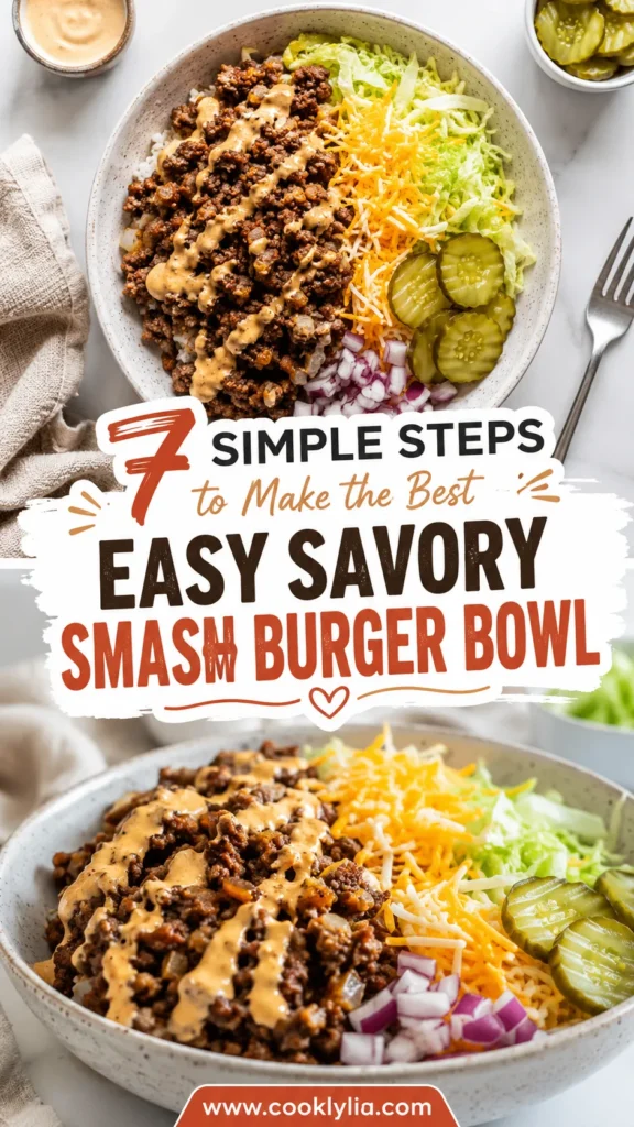 Easy Savory Smash Burger Bowl Recipe Easy ground beef lunch bowls ideas, Easy