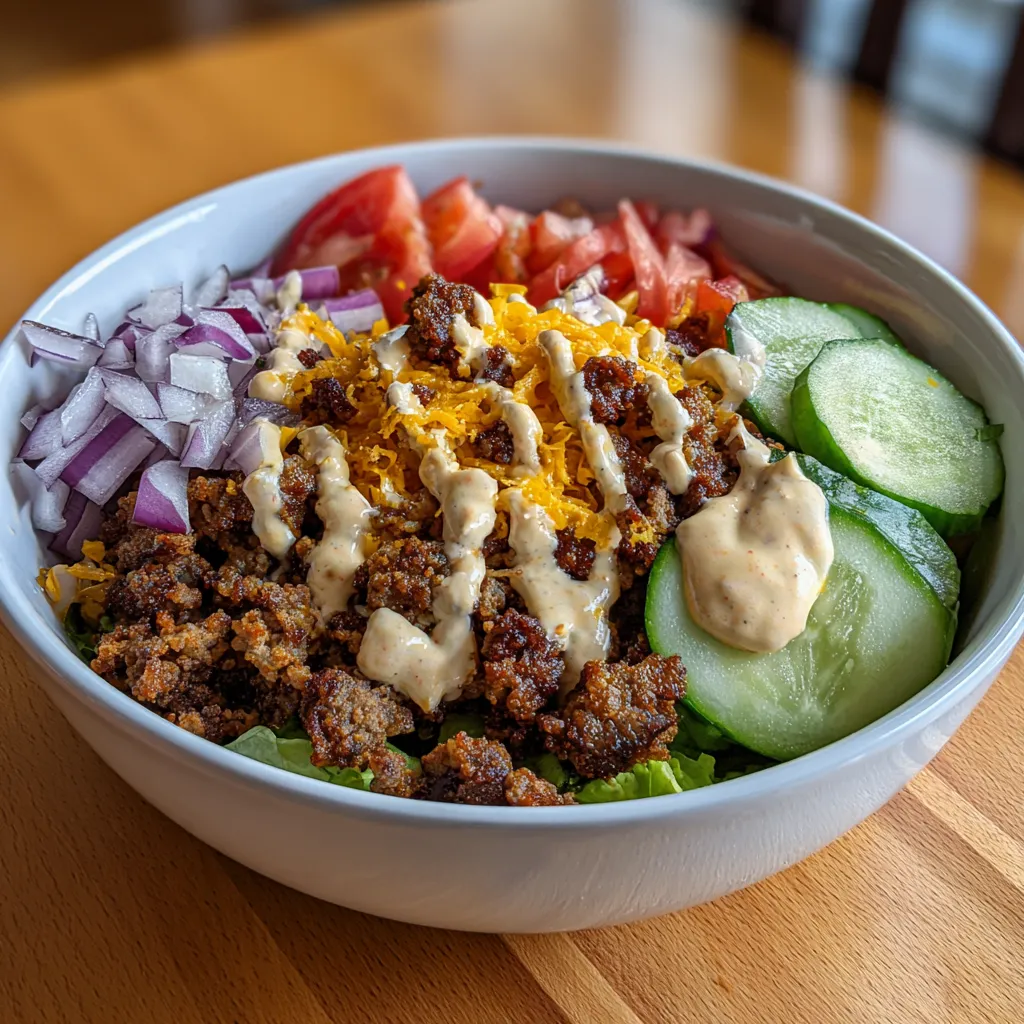 Easy Savory Smash Burger Bowl Recipe Easy ground beef lunch bowls ideas, Easy