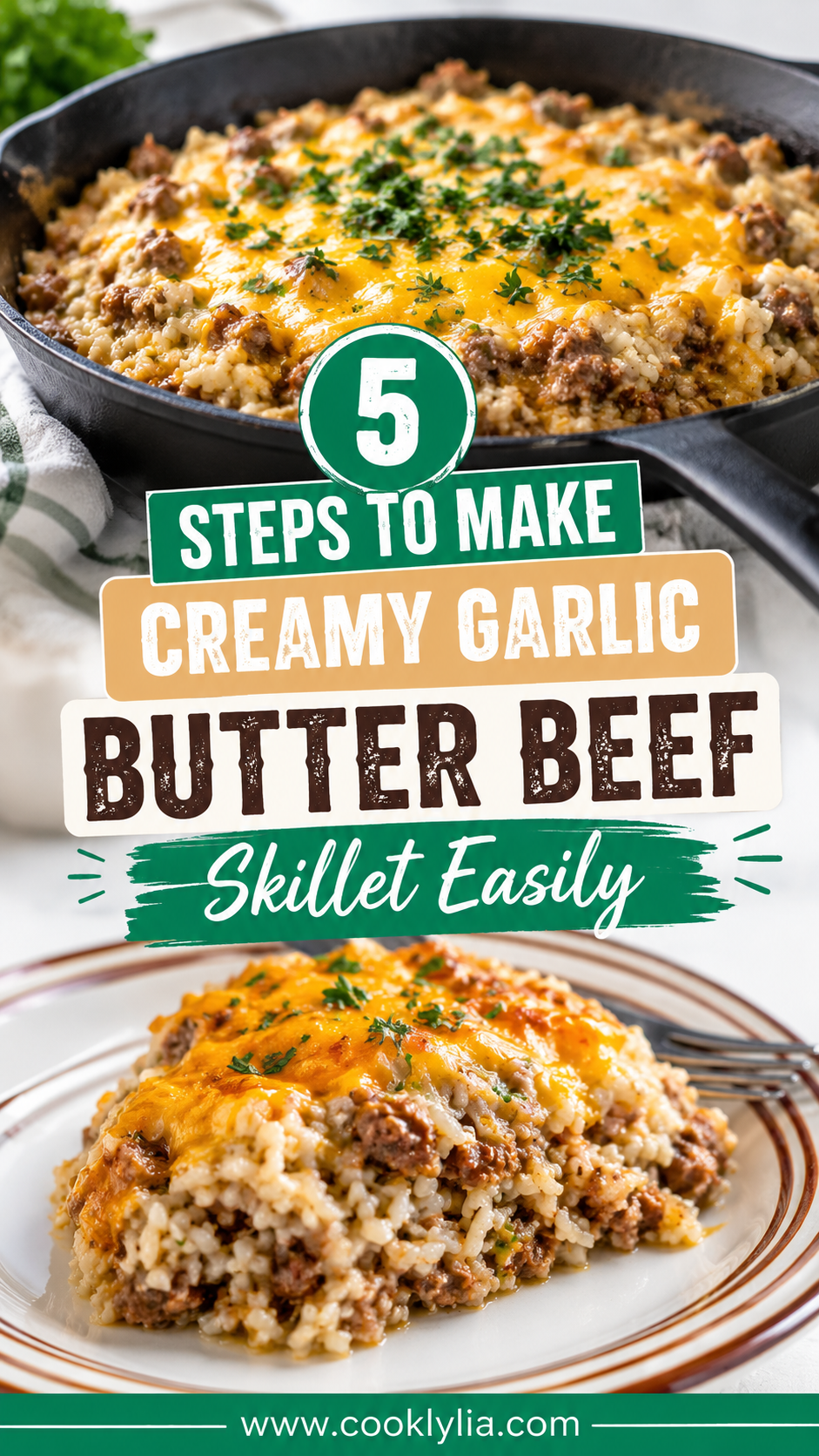 Garlic Butter Beef and Rice Skillet