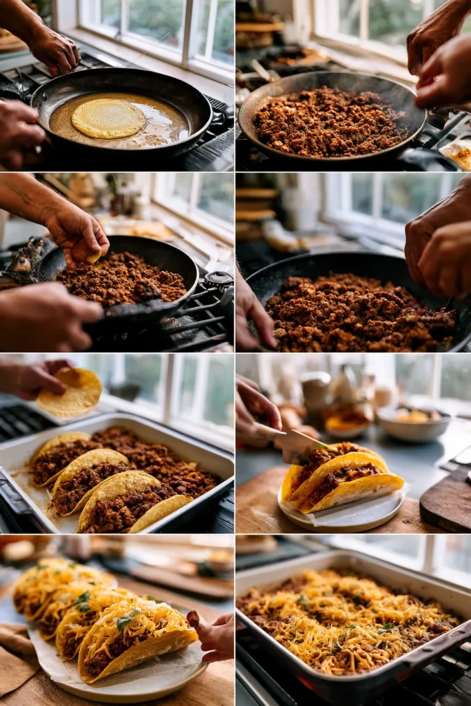 Ground Beef Baked Tacos