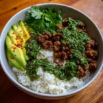 Ground Beef Chimichurri Bowls