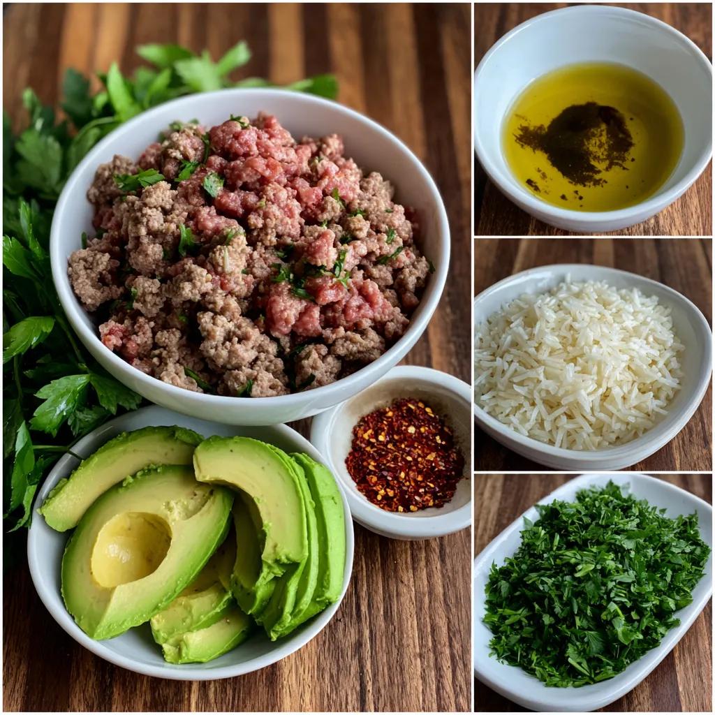 Ground Beef Chimichurri Bowls