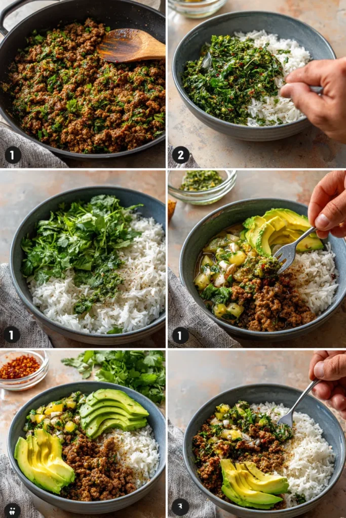 Ground Beef Chimichurri Bowls