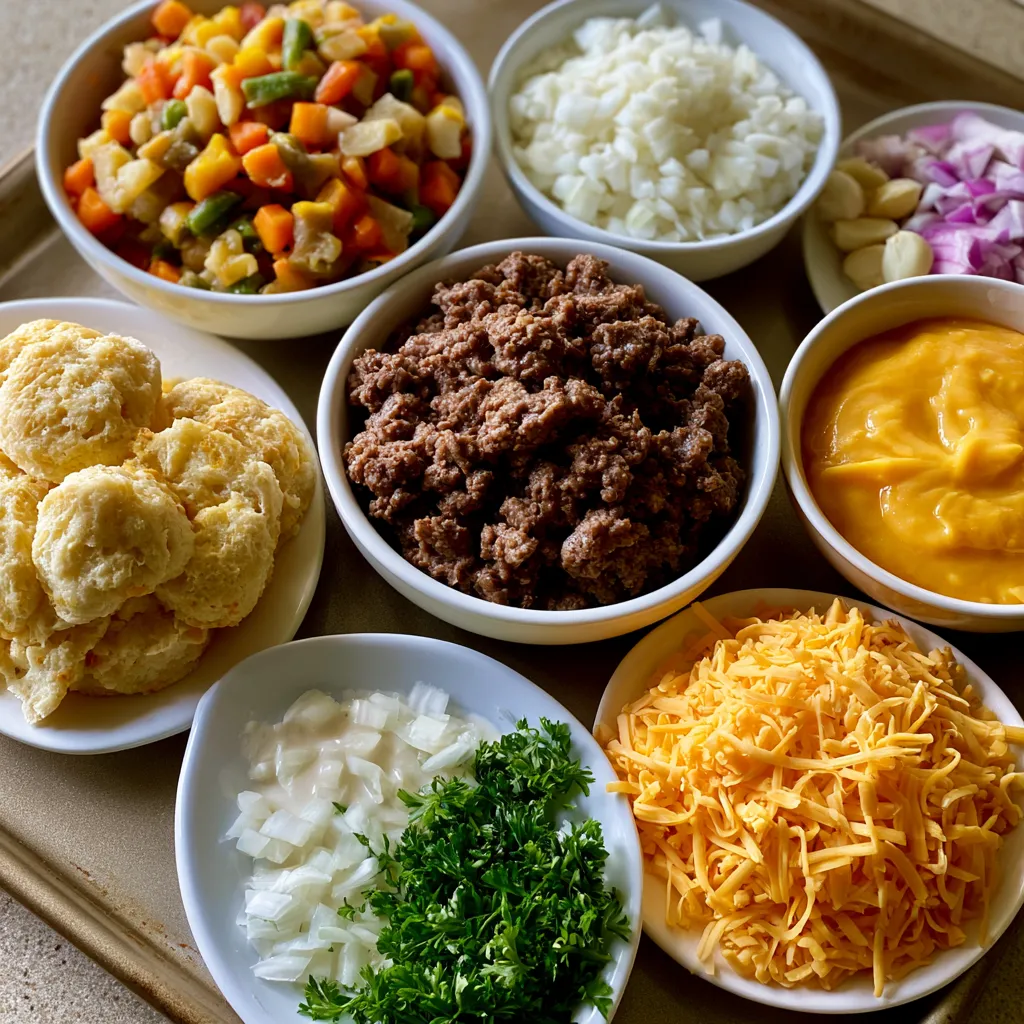 Ground Beef Cobbler With Cheddar Bay Biscuits