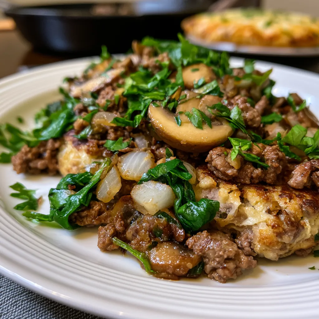 Ground Beef and Mushroom Skillet