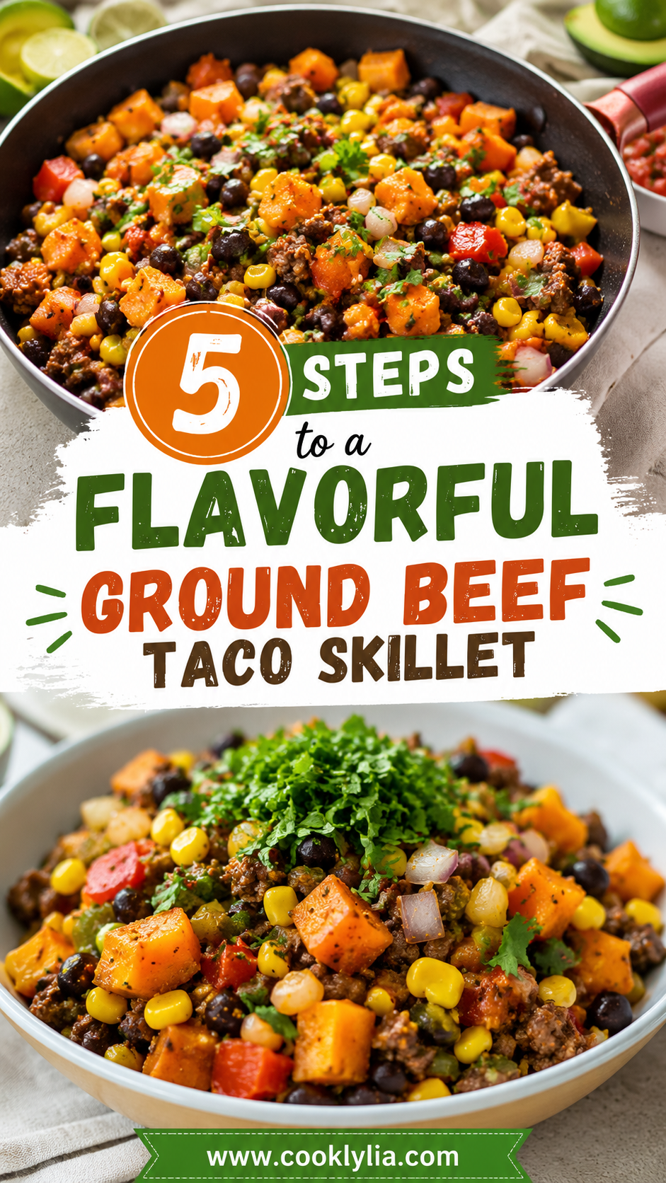 Ground Beef and Sweet Potato Taco Skillet