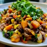 Ground Beef and Sweet Potato Taco Skillet