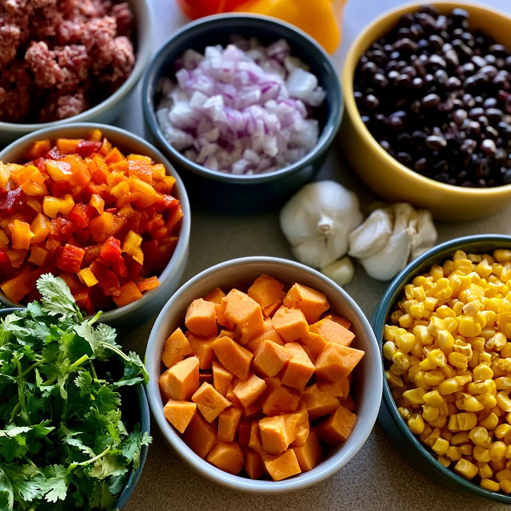 Ground Beef and Sweet Potato Taco Skillet