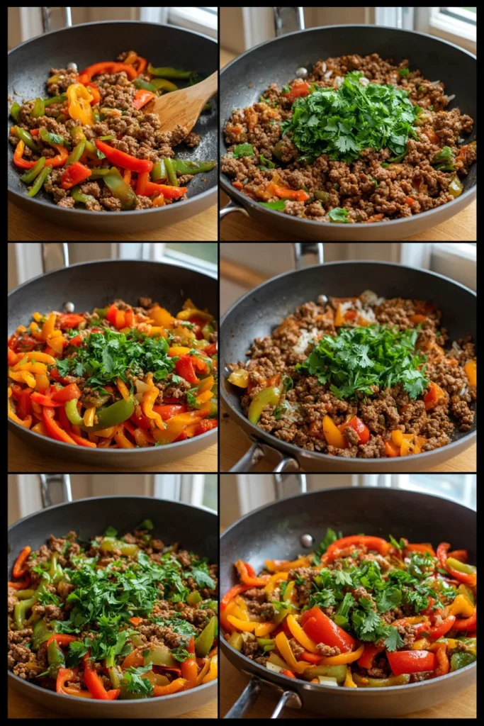 Healthy Beef and Pepper Rice Bowl