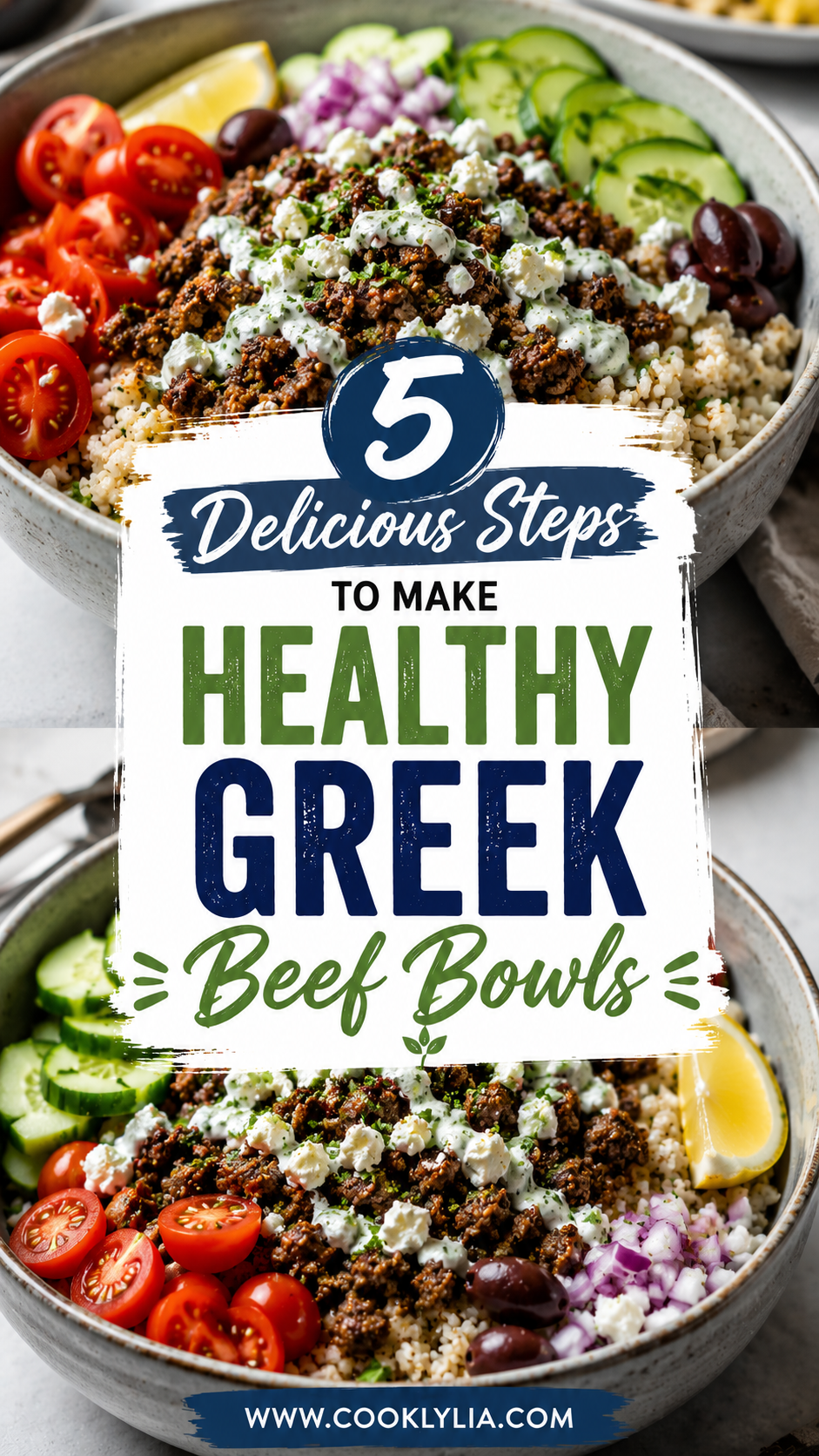 Healthy Greek Beef Meatball Bowls