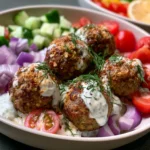 Healthy Greek Beef Meatball Bowls