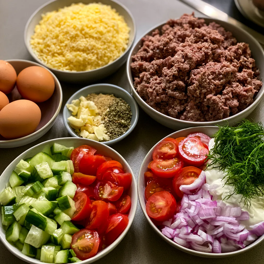Healthy Greek Beef Meatball Bowls