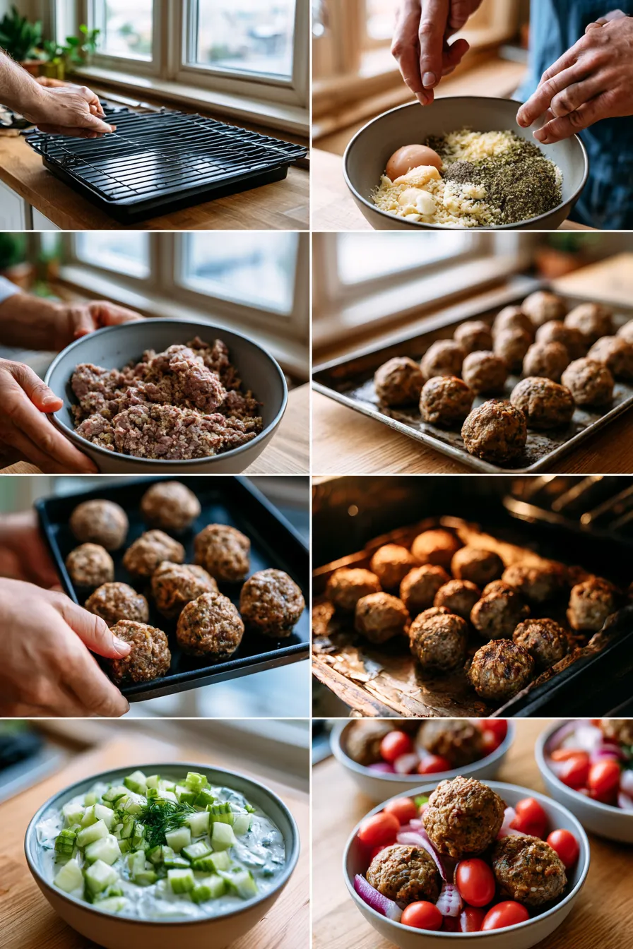 Healthy Greek Beef Meatball Bowls