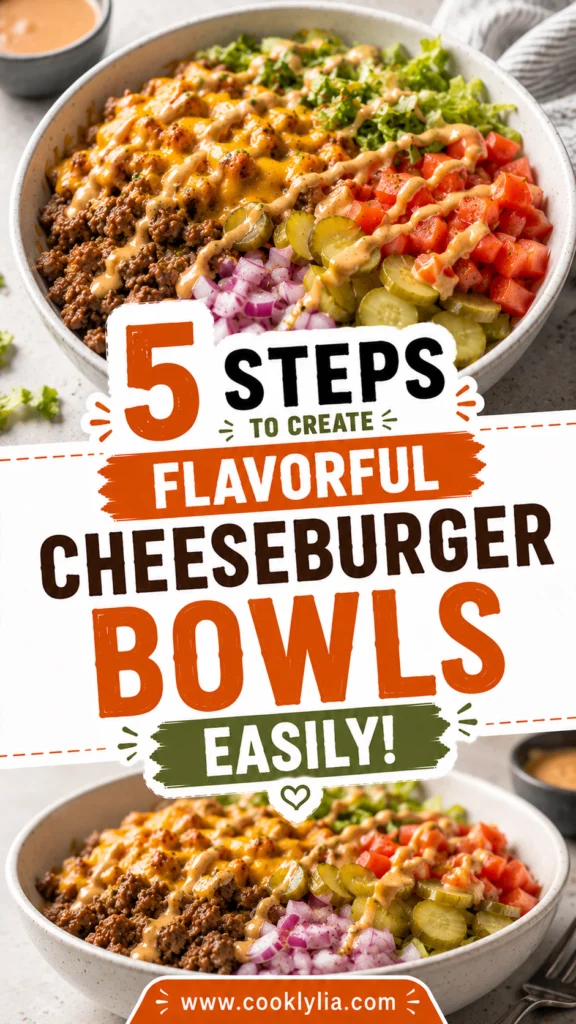 High Protein Cheeseburger Bowls