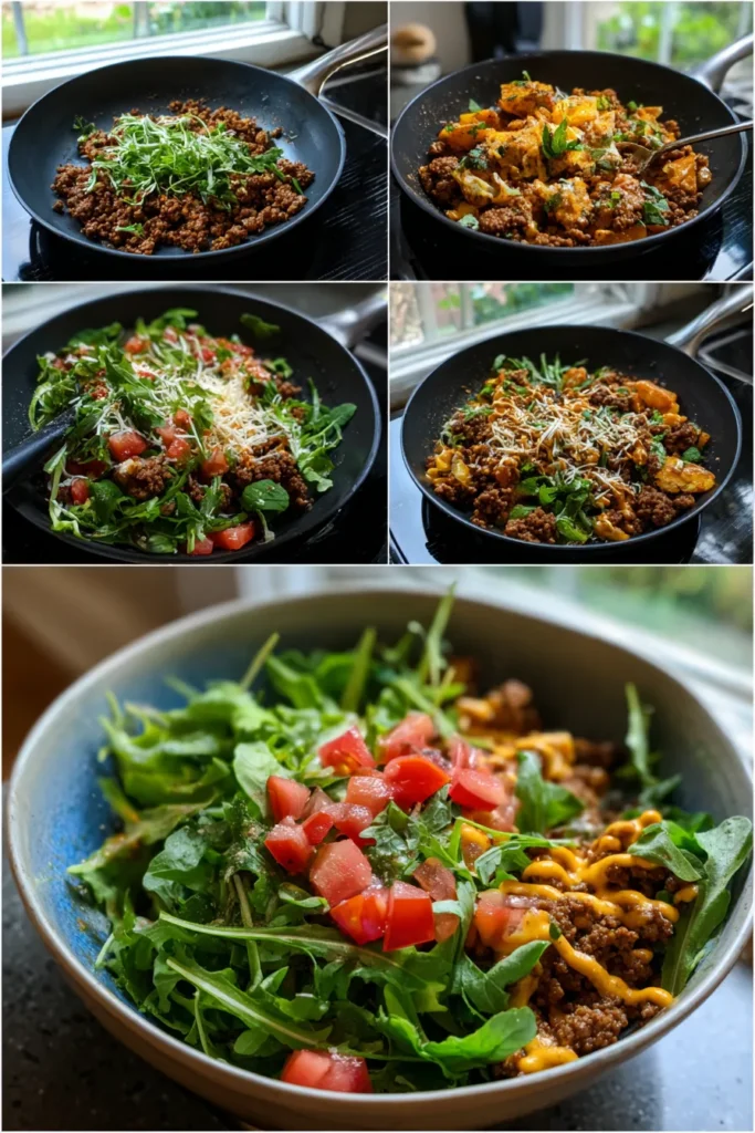High Protein Cheeseburger Bowls