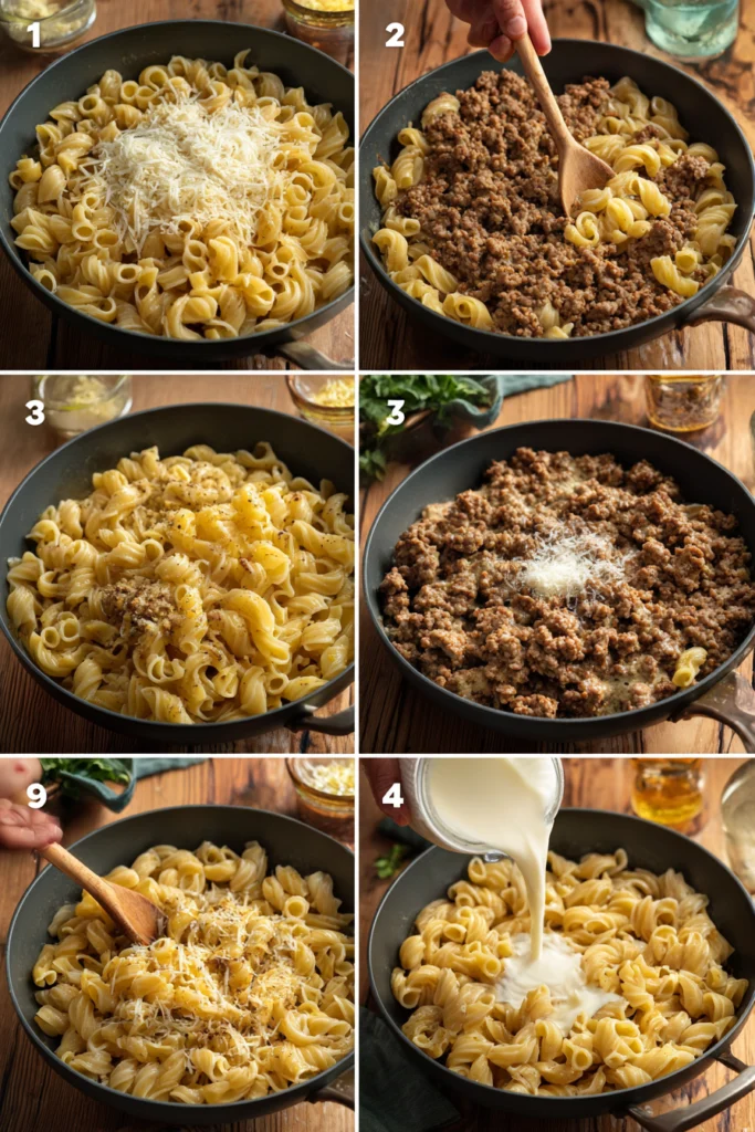High Protein Creamy Beef Pasta