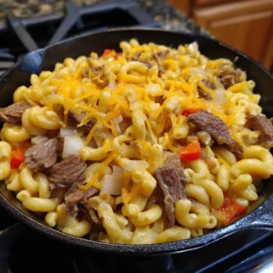 High-Protein Philly Cheesesteak Mac