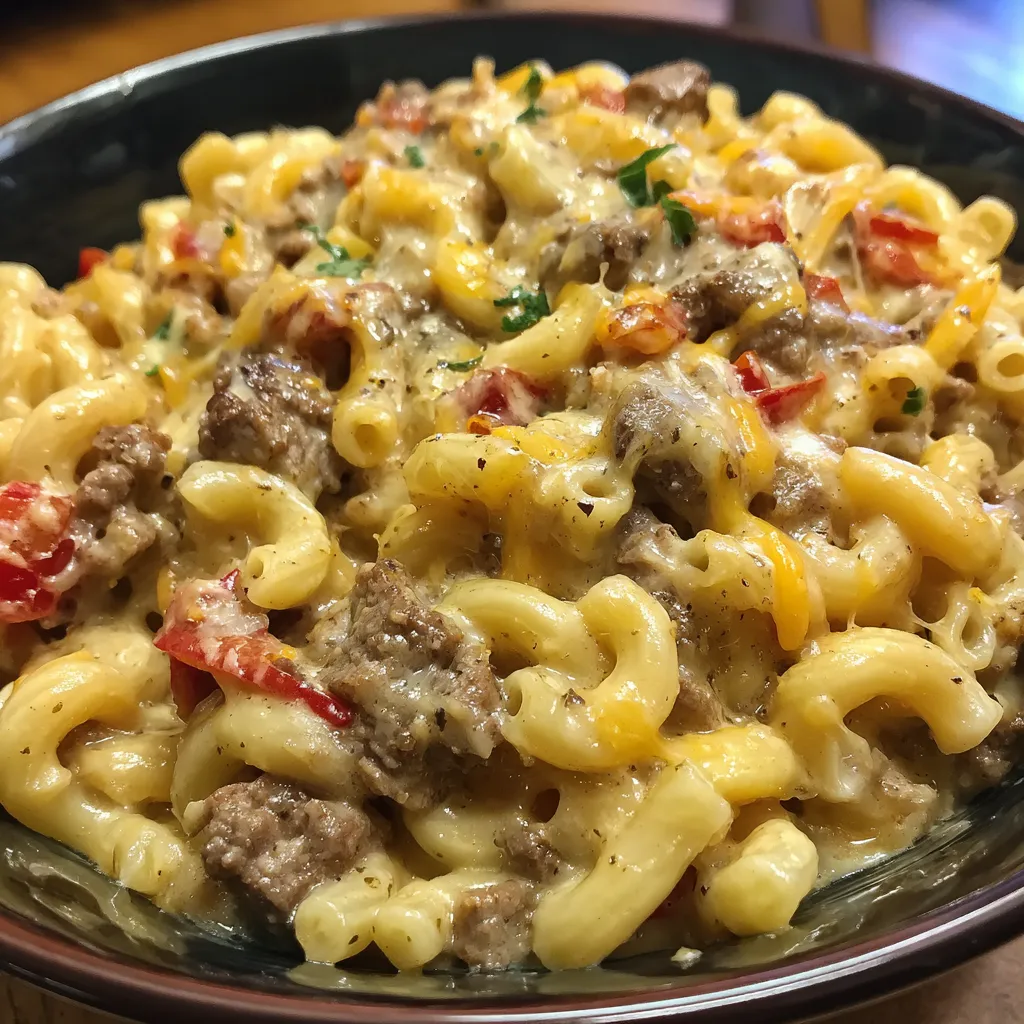 High-Protein Philly Cheesesteak Mac