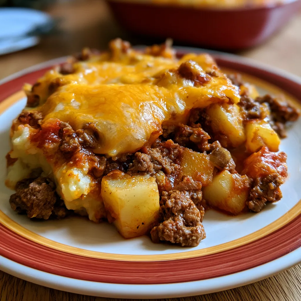 Hobo Casserole with Ground Beef & Potatoes