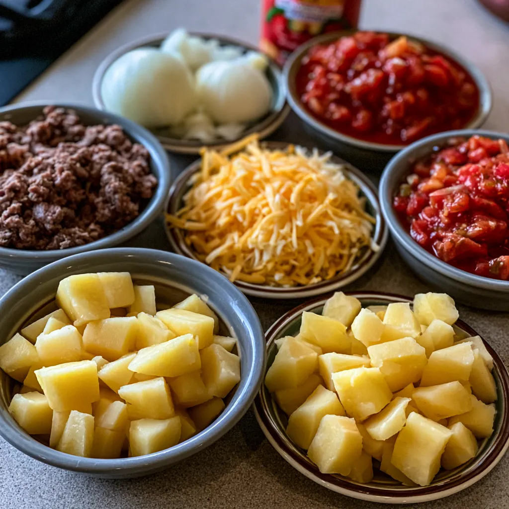 Hobo Casserole with Ground Beef & Potatoes