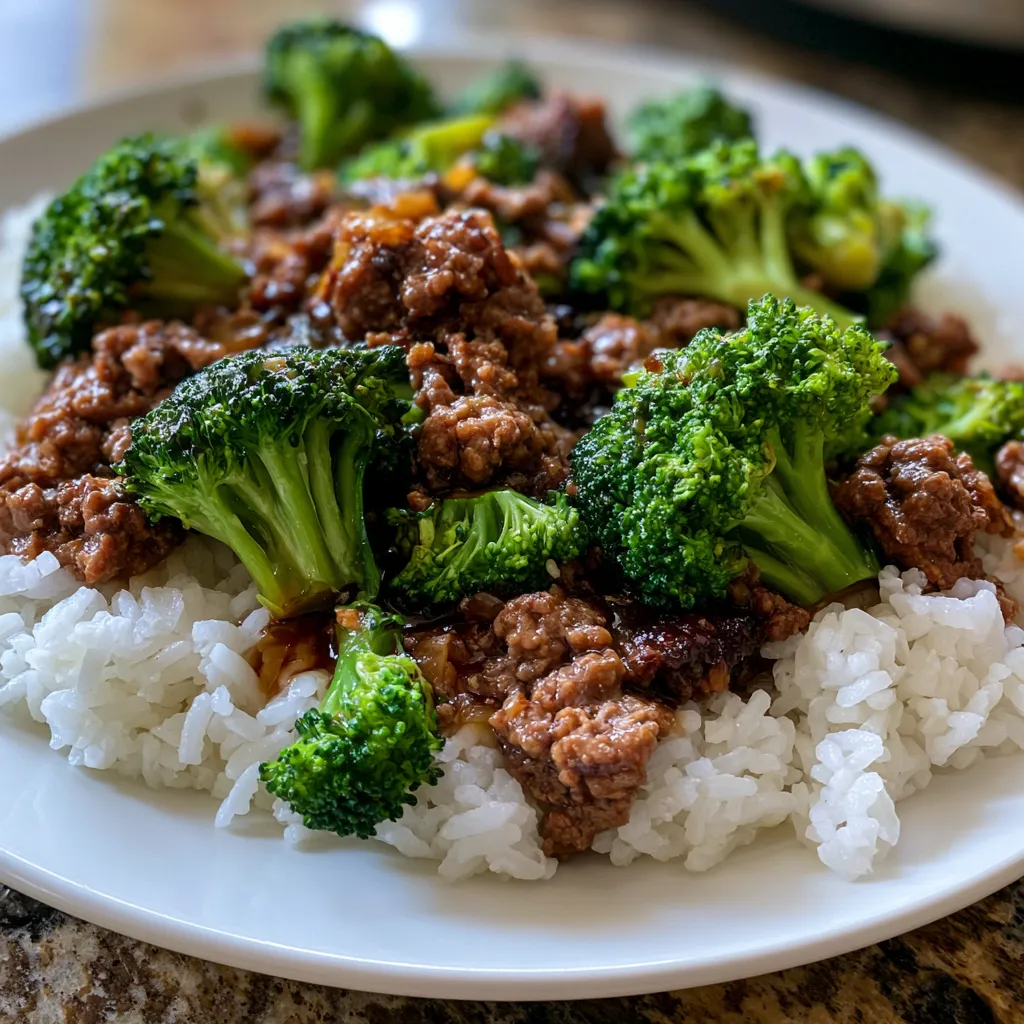 Honey Garlic Ground Beef and Broccoli