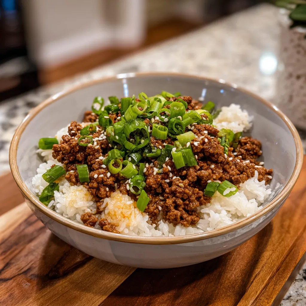 Korean Ground Beef Rice Bowl