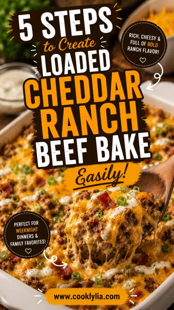 Loaded Cheddar Ranch Beef & Sweet Corn Rotini Bake
