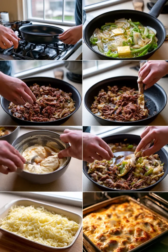 Low Carb Philly Cheesesteak Casserole