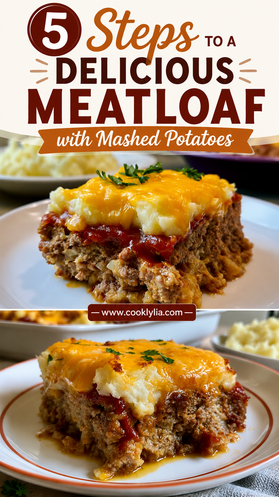 Meatloaf with Mashed Potatoes and Cheese