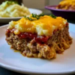 Meatloaf with Mashed Potatoes and Cheese