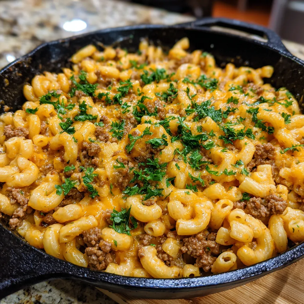 One-Pan Cheeseburger Macaroni