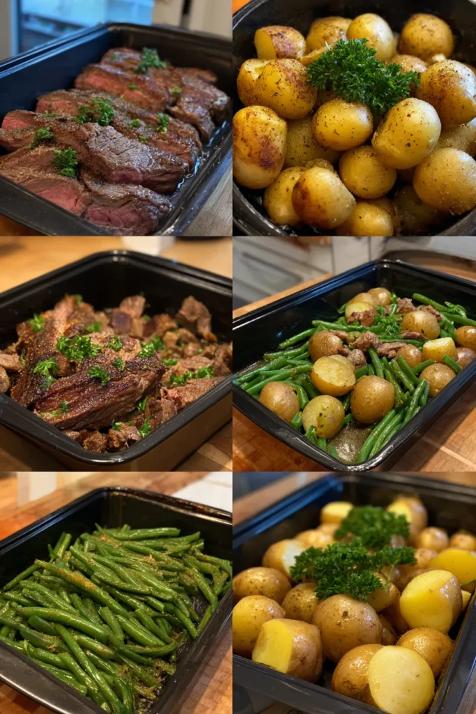 One Pan Smoked Beef, Green Beans, and Potatoes