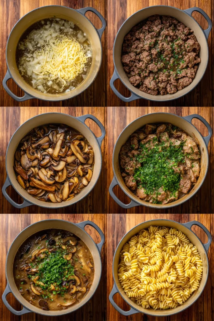 One Pot Beef Stroganoff