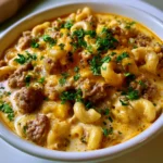 One-Pot Creamy Cheeseburger Macaroni Soup