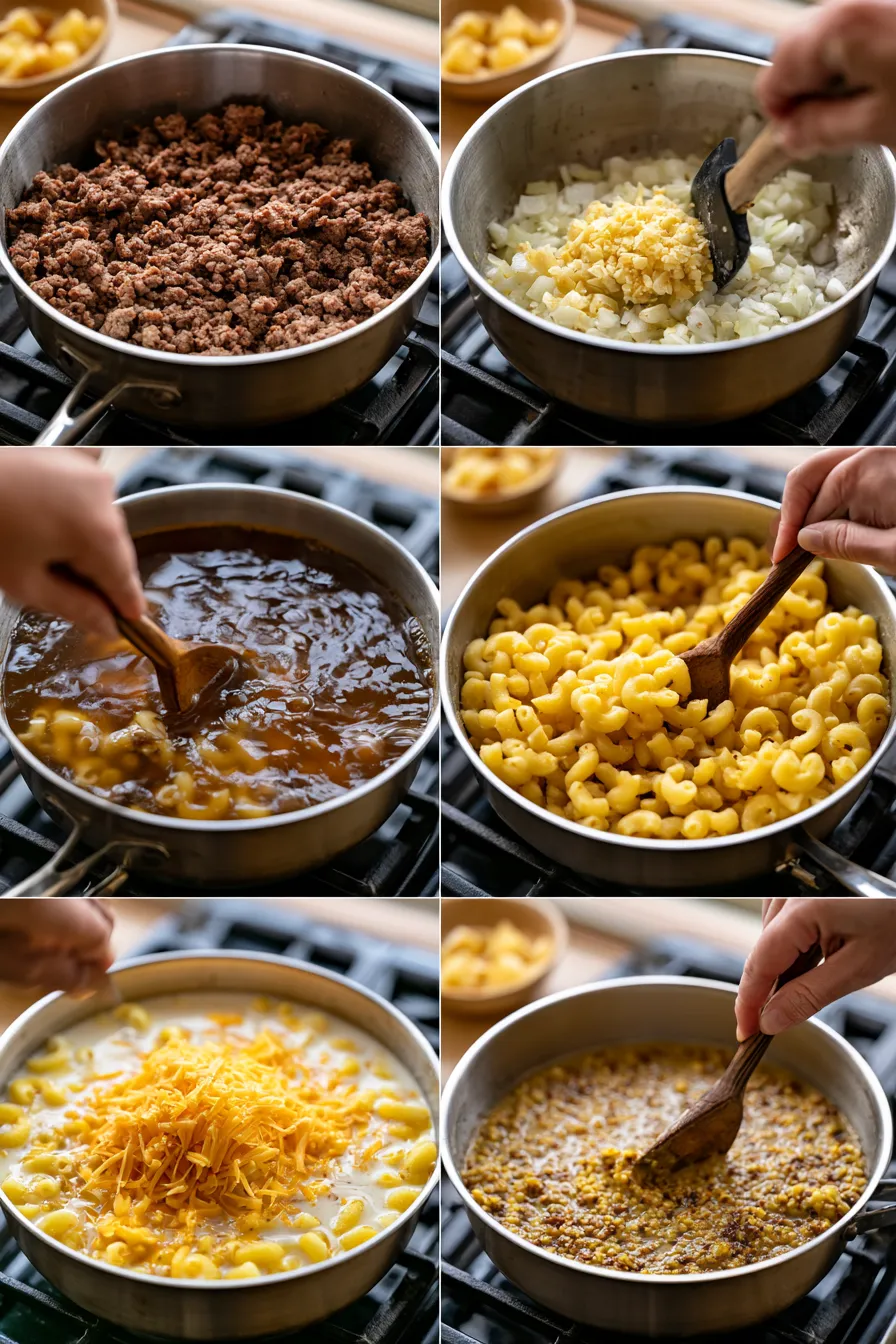 One-Pot Creamy Cheeseburger Macaroni Soup