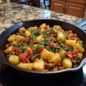 One-Pot Ground Beef and Potato Skillet