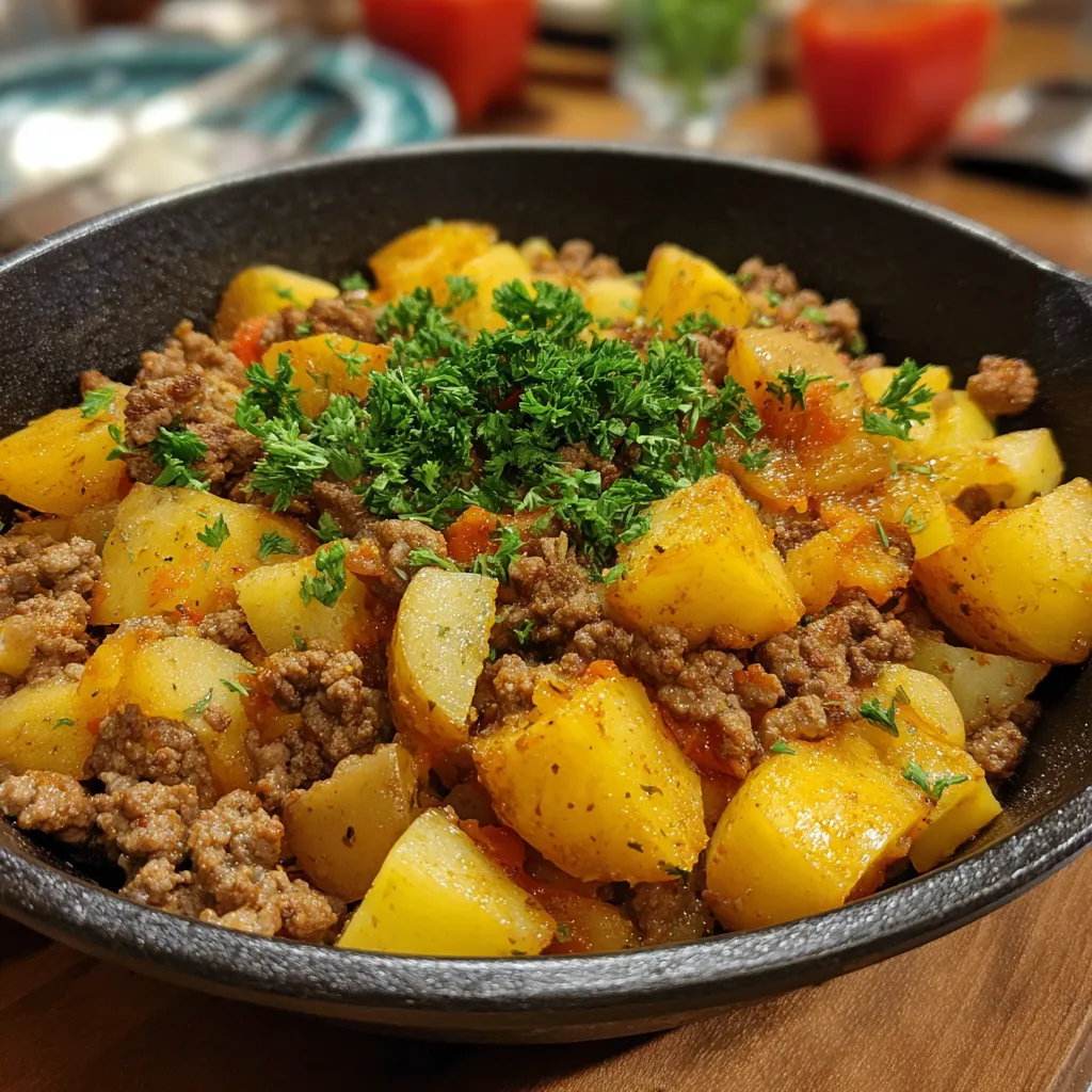 One-Pot Ground Beef and Potato Skillet